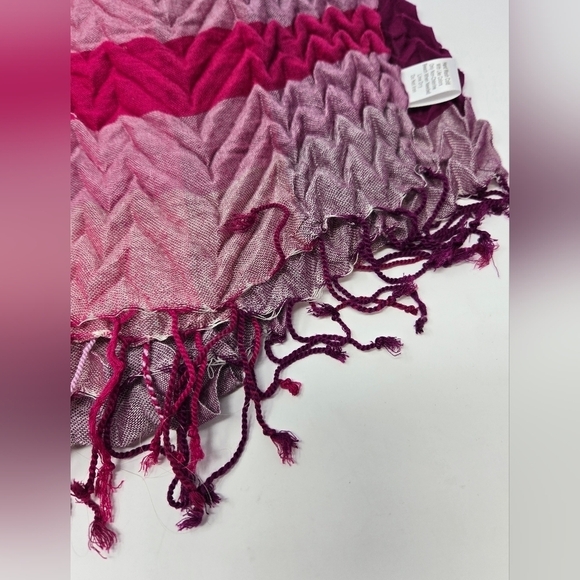 COLDWATER CREEK PINK PURPLE COLORBLOCK CRINKLE OVERSIZE SCARF SHAWL WOMEN OS - Picture 10 of 14